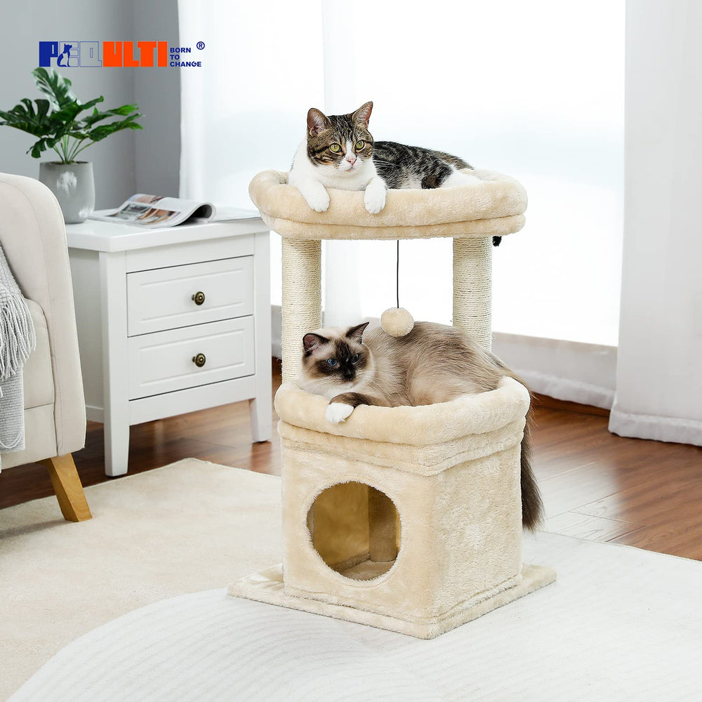 PEQULTI cat tree beige design blends with home decor