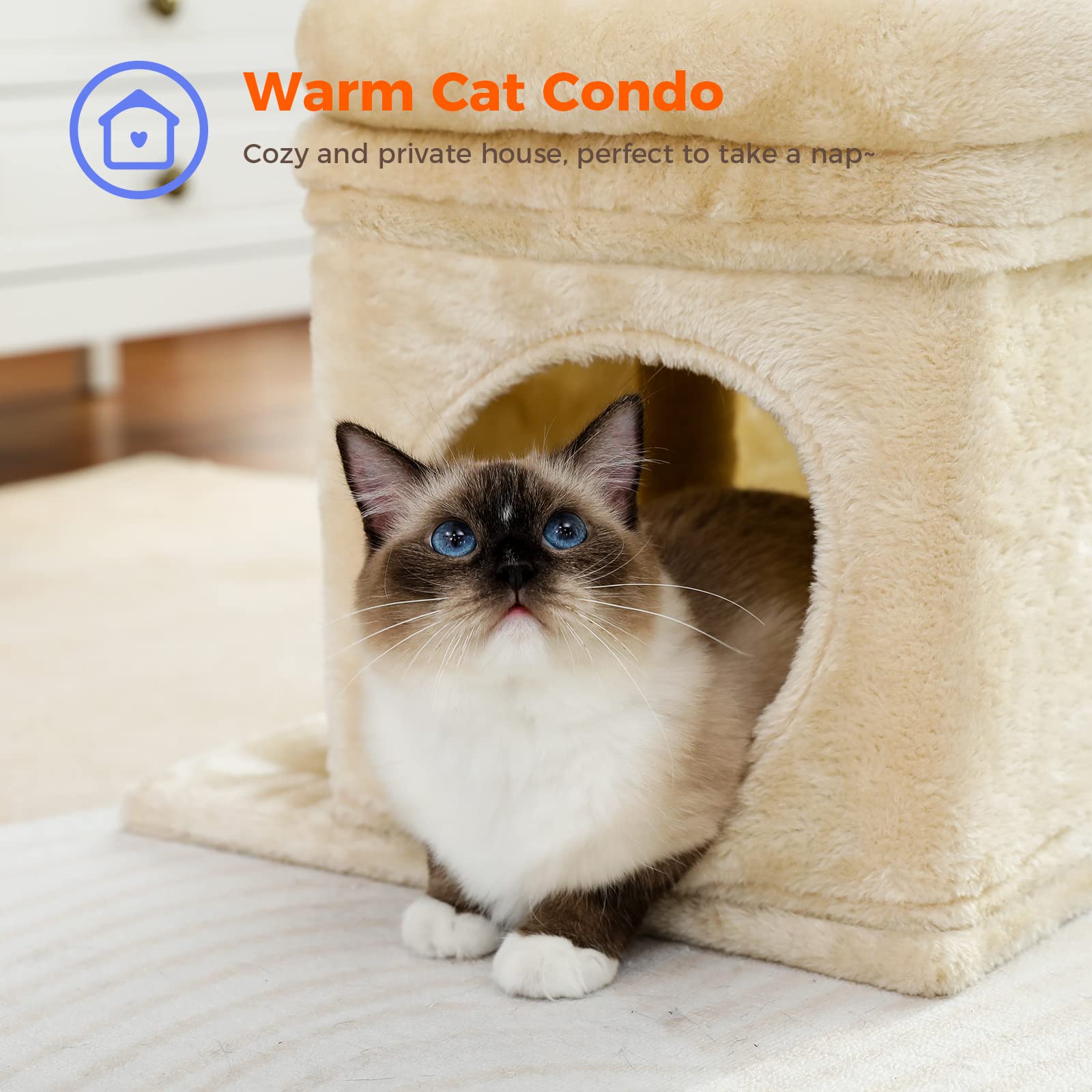 PEQULTI cat tree natural sisal posts for scratching