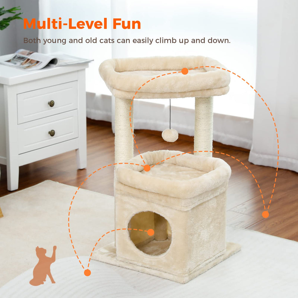 PEQULTI cat tree reinforced base for safe jumps