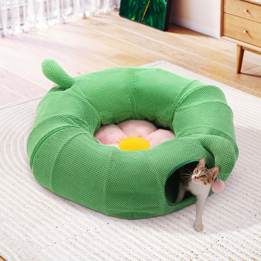 PEQULTI Cat Tunnel Collapsible Storage: store flat between uses.