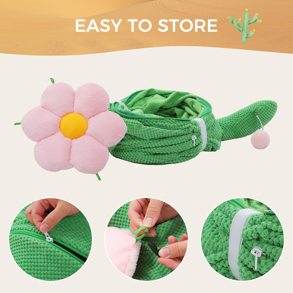 PEQULTI Cat Tunnel Machine-Washable: easy cleaning after adventures.