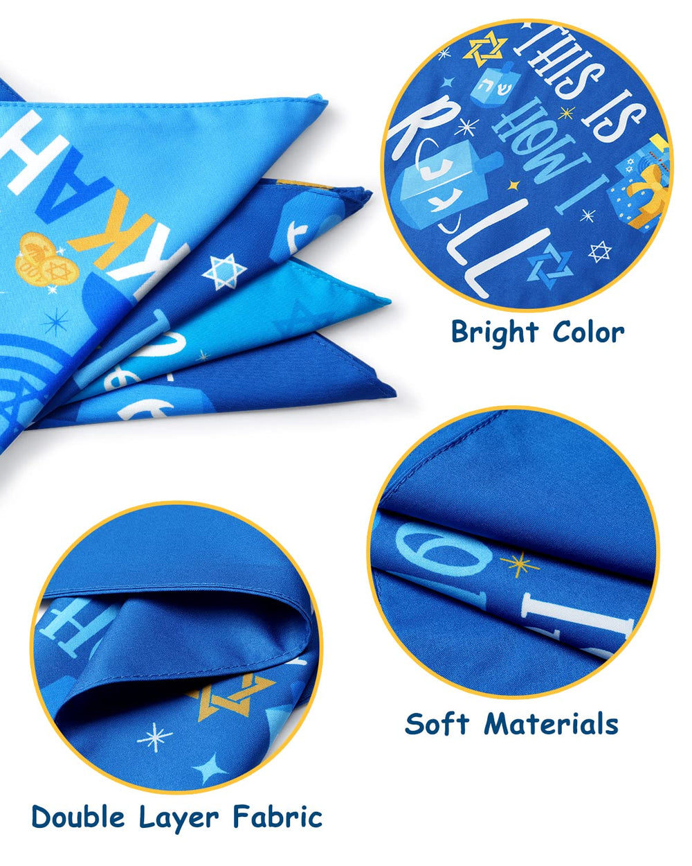 Percozzi Hanukkah bandanas worn on dogs shows cute holiday look.