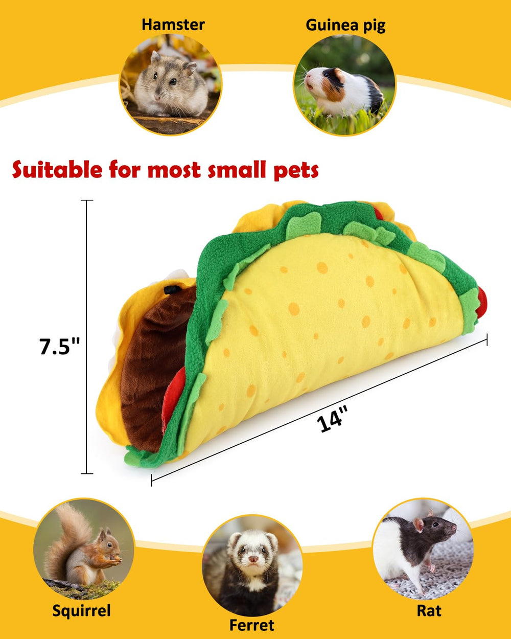 Percozzi Taco Colorful Design adds engaging visuals for cage enrichment.