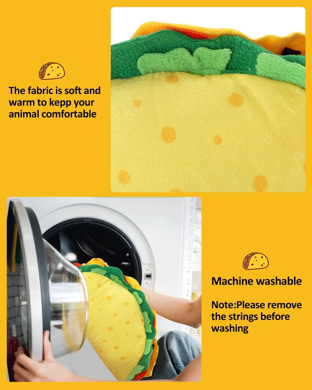 Percozzi Taco Washable Fabric eases cleaning after energetic playtime.