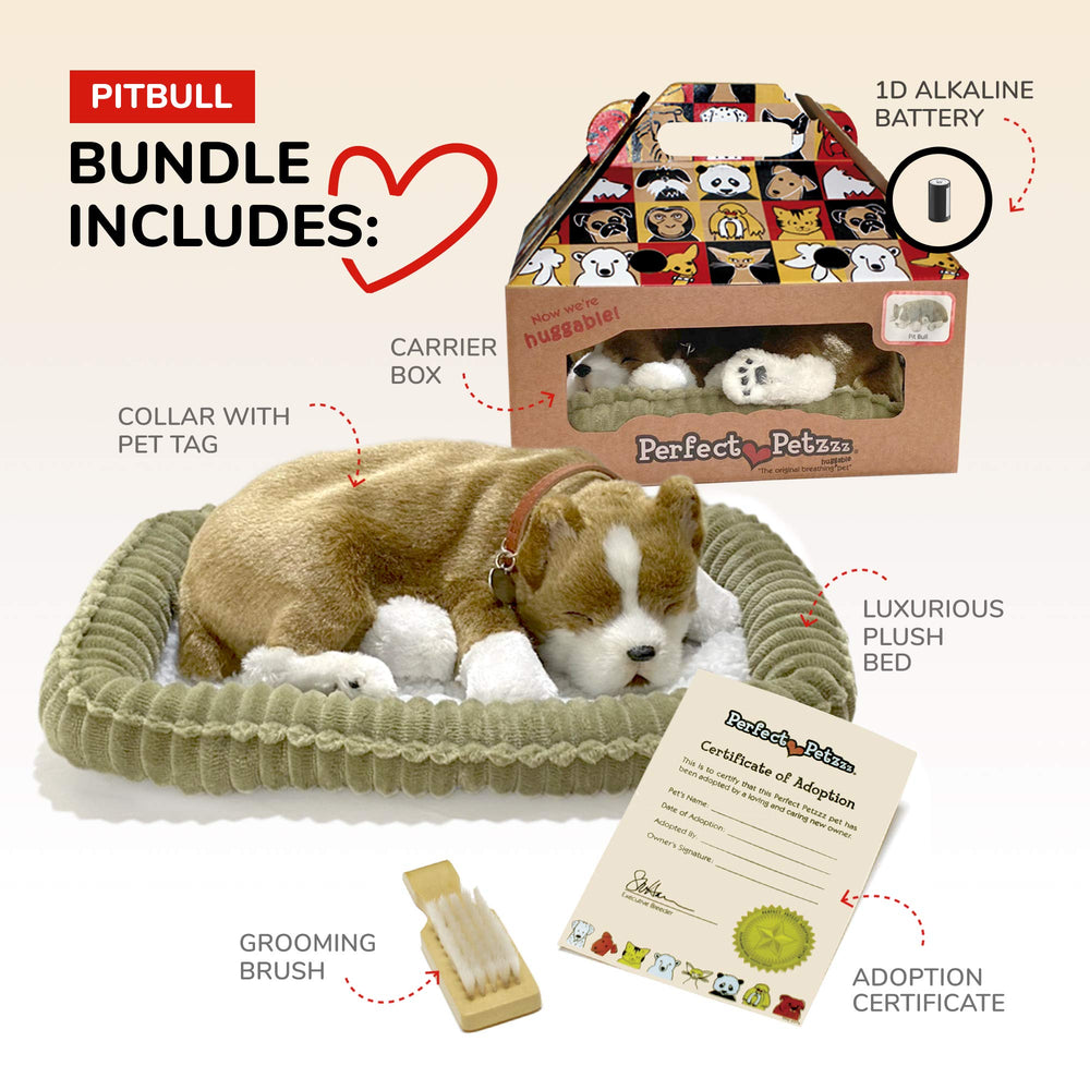Perfect Petzzz pit bull breathing feature close-up showing lifelike motion without pet care.