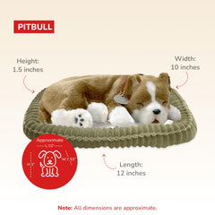 Perfect Petzzz pit bull synthetic fur close-up highlighting hypoallergenic, mess-free companionship.