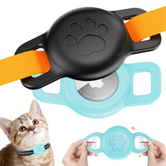 PerfiPro Airtag cat collar holder silicone-material shows durable, skin-friendly wear for pets.