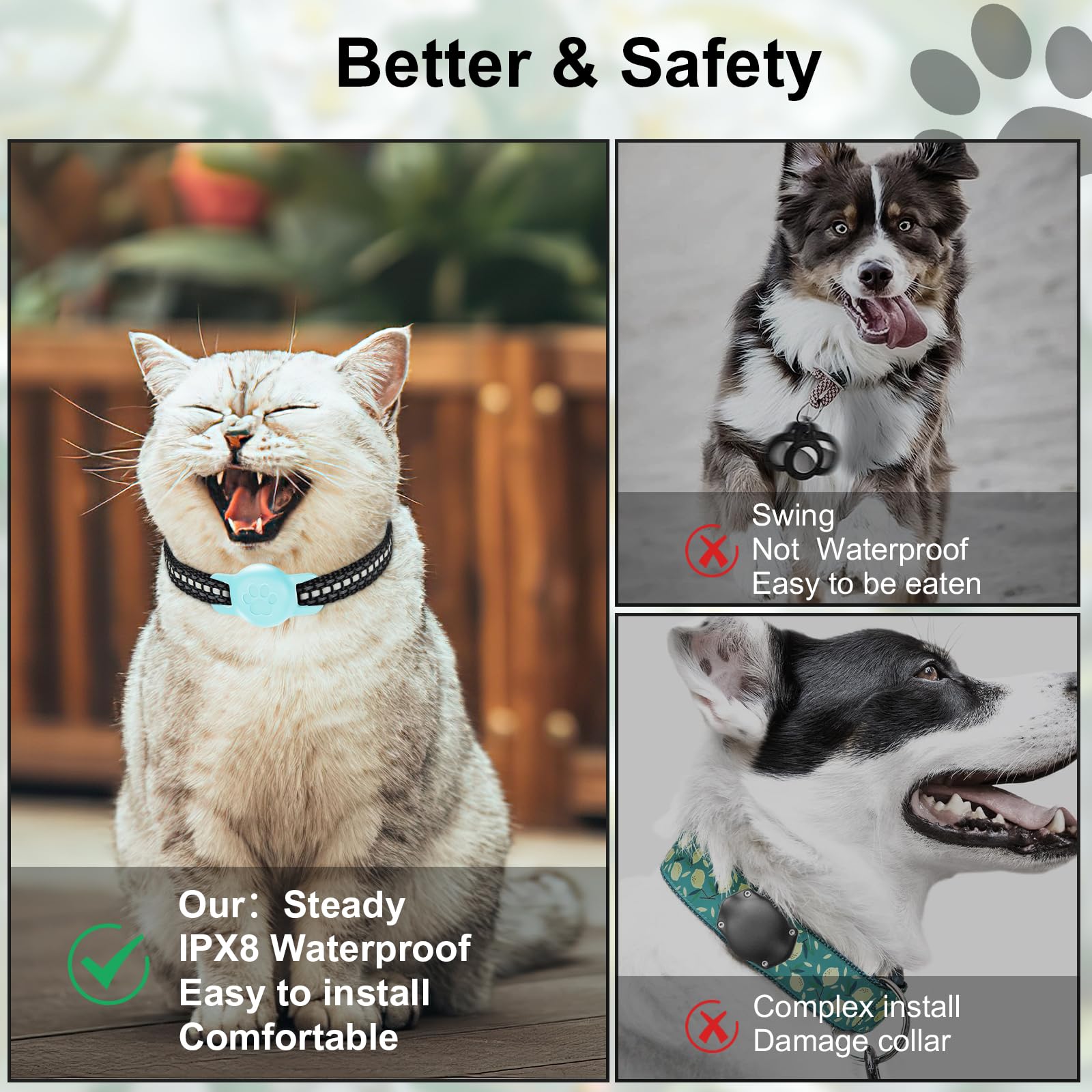 PerfiPro Airtag cat-collar holder two-pack emphasizes value and versatile collar pairing.