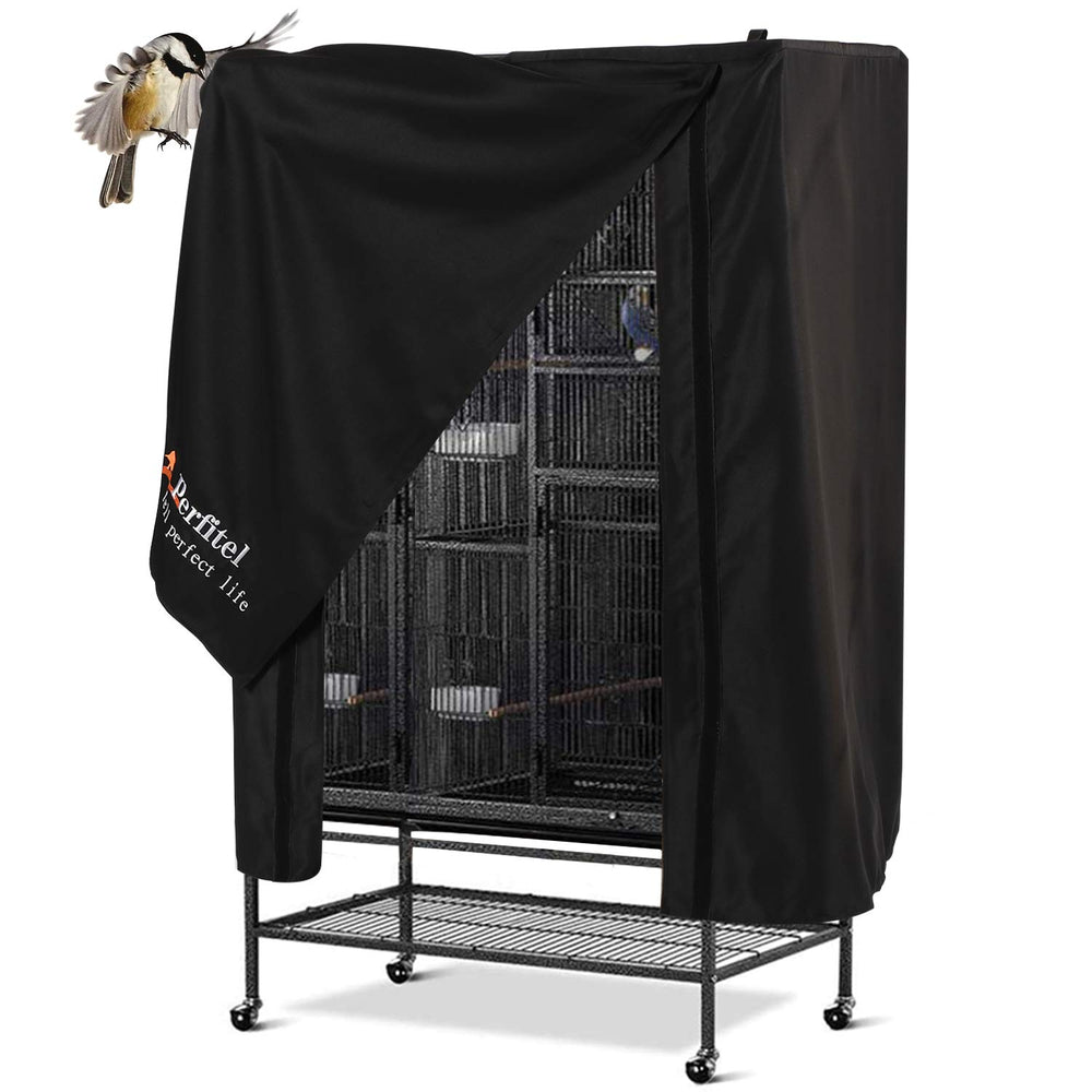 Perfitel universal bird cage cover black blocks sunlight for restful nights.