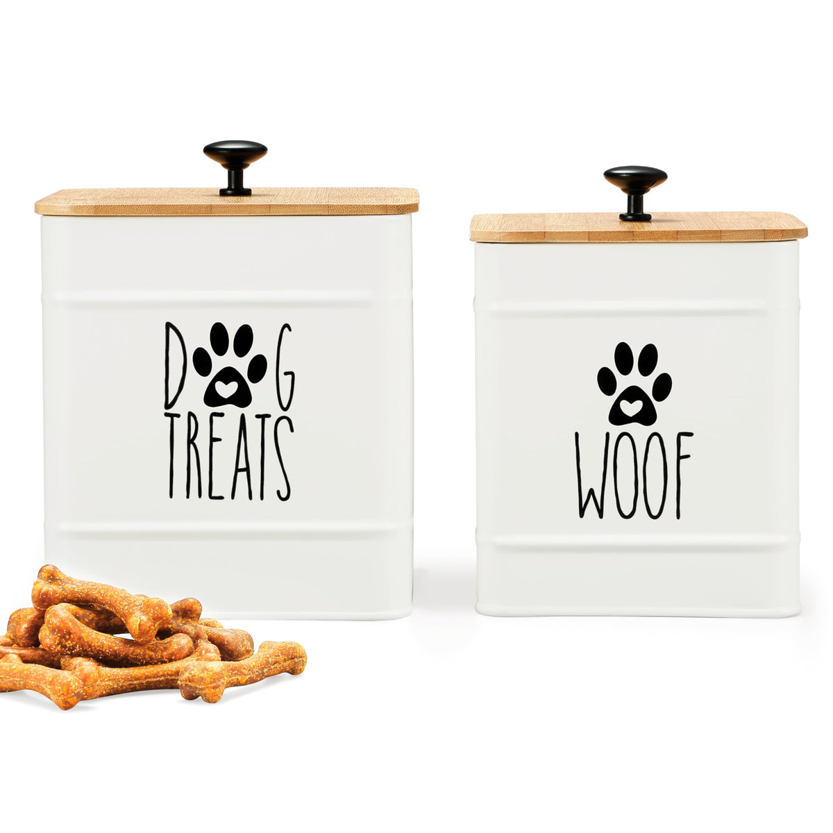 PERFNIQUE dog treat container set on counter shows farmhouse style and easy access.