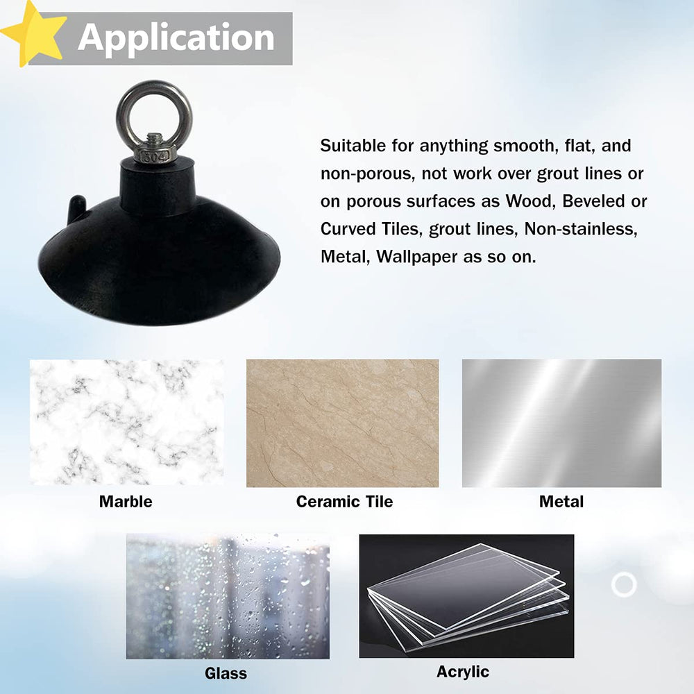 Periflowin suction cup grips smooth tiles and glass surfaces.