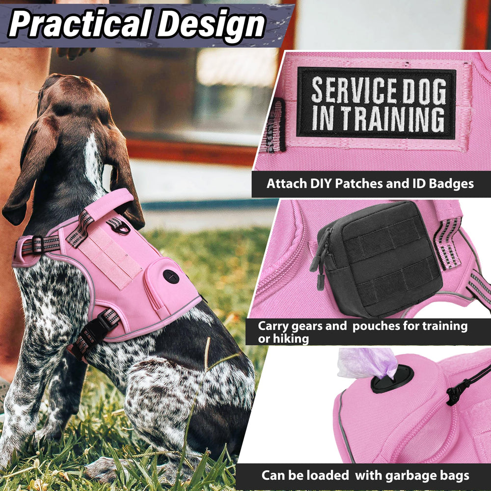 Periflowin pink M back-strap harness shows control handle for quick gripping.
