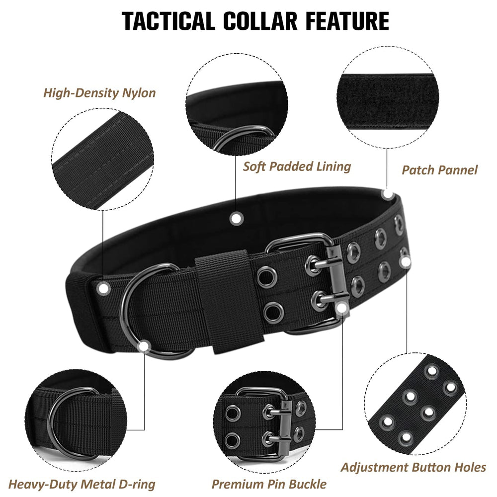 Periflowin military dog collar with adjustable buckle demonstrates quick-fit
