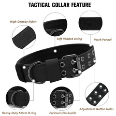 Periflowin military dog collar with adjustable buckle demonstrates quick-fit