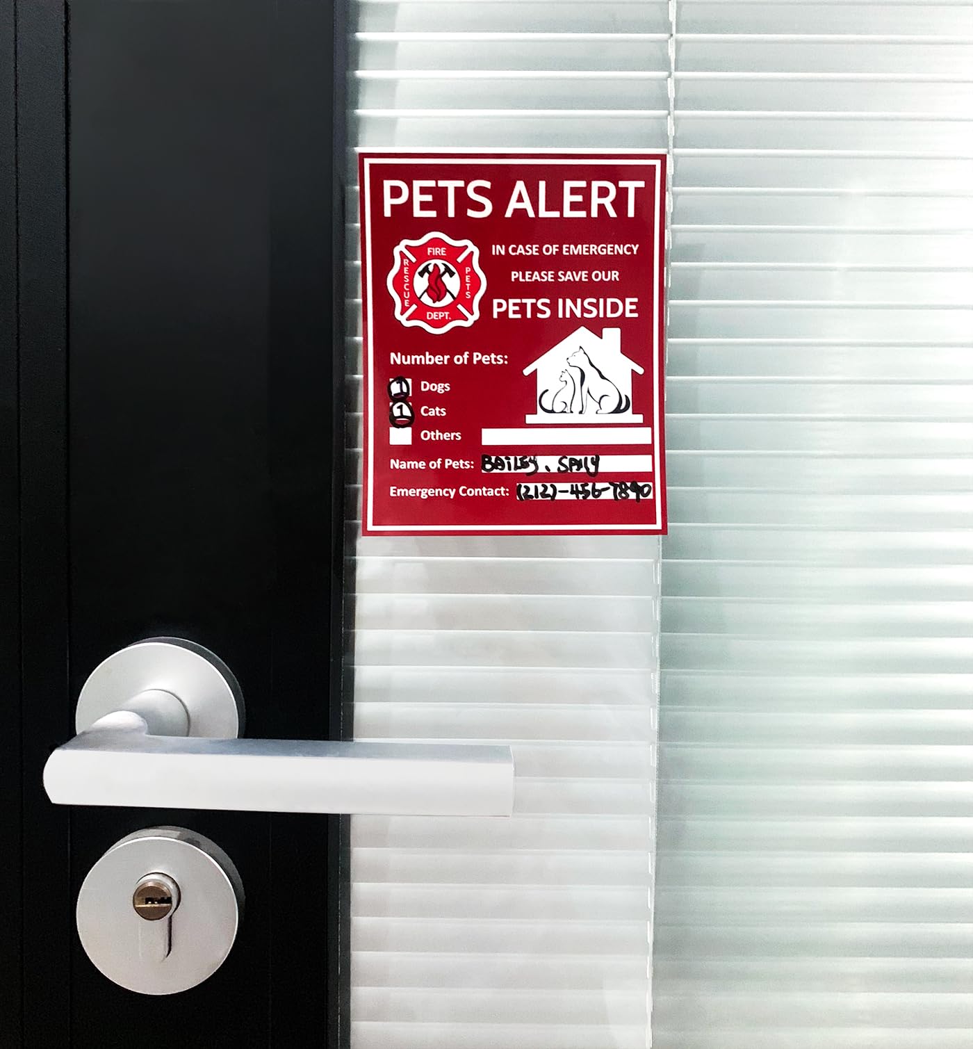 Periflowin pet alert sticker 4x5 inch for home entry visibility