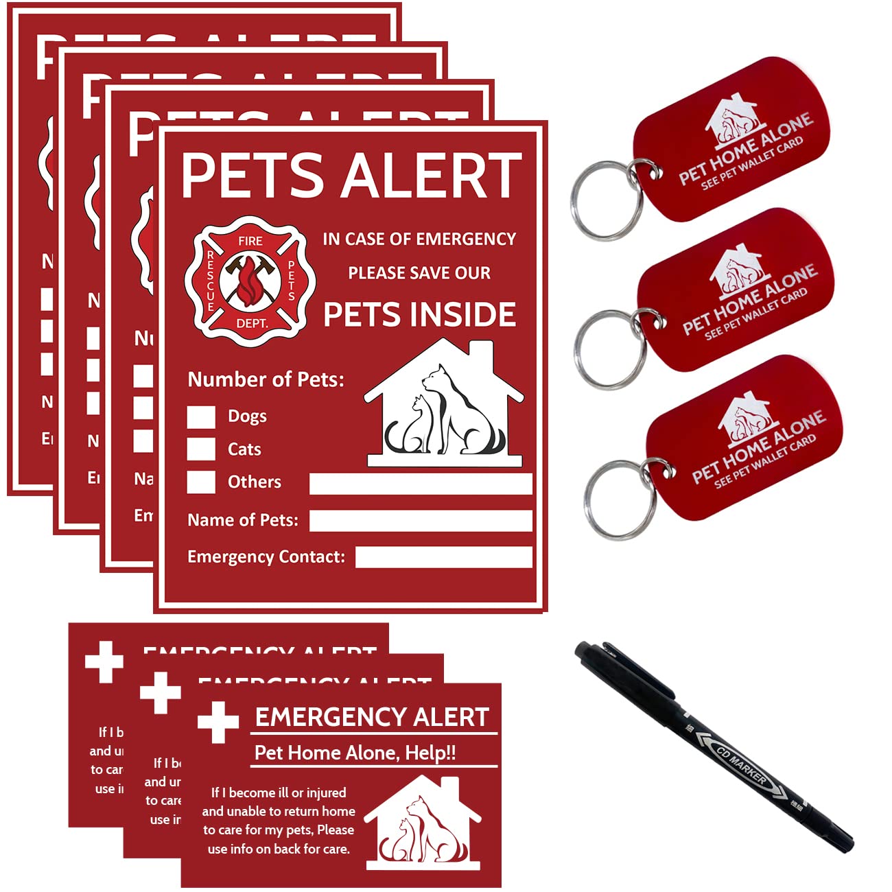 Periflowin Pet Alert Sticker on window exterior aids quick rescue