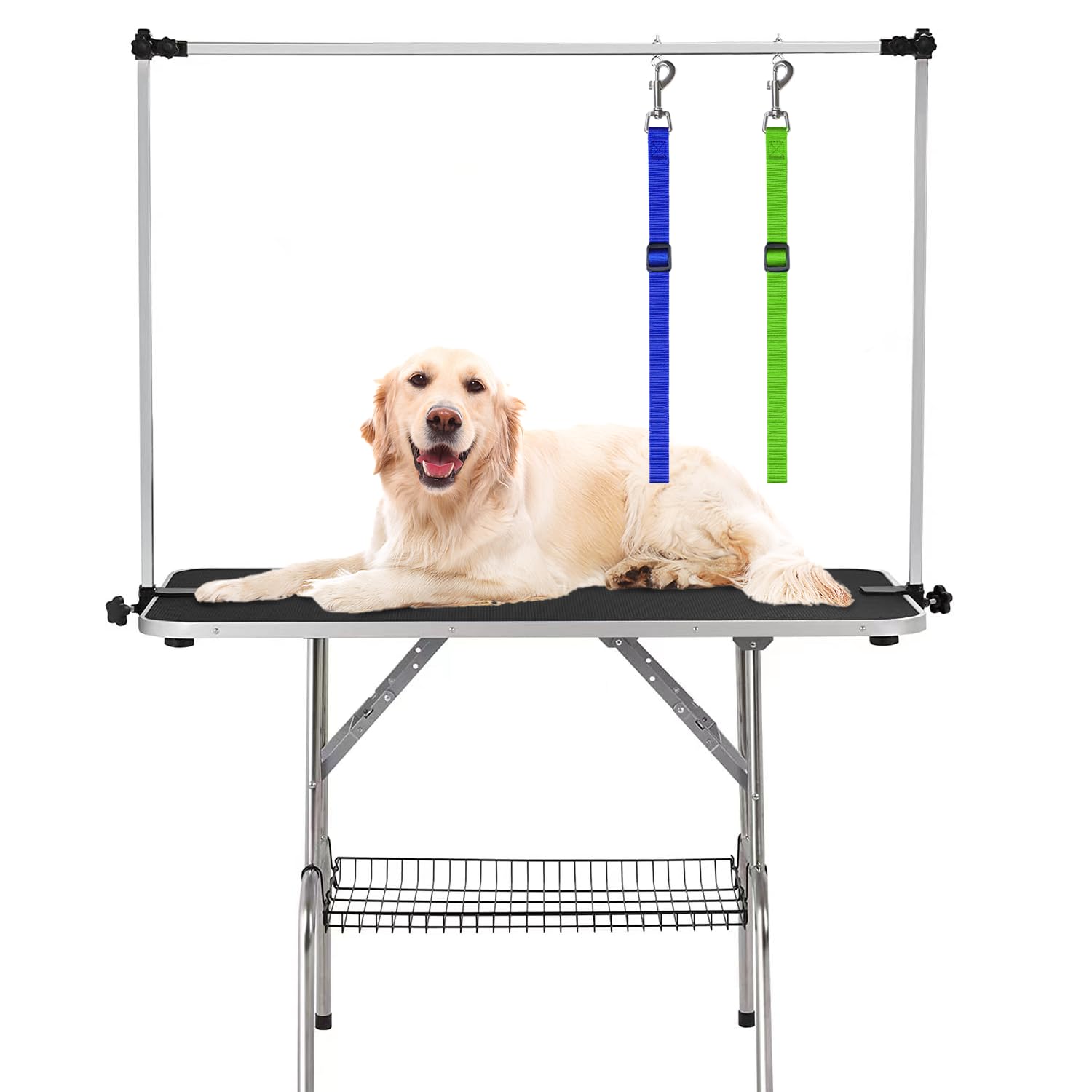 Periflowin pet grooming table setup ideal for home baths or clinic exams.