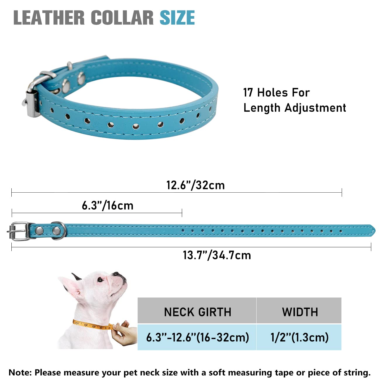 Periflowin soft napa PU leather collar feels lightweight and comfy daily wear