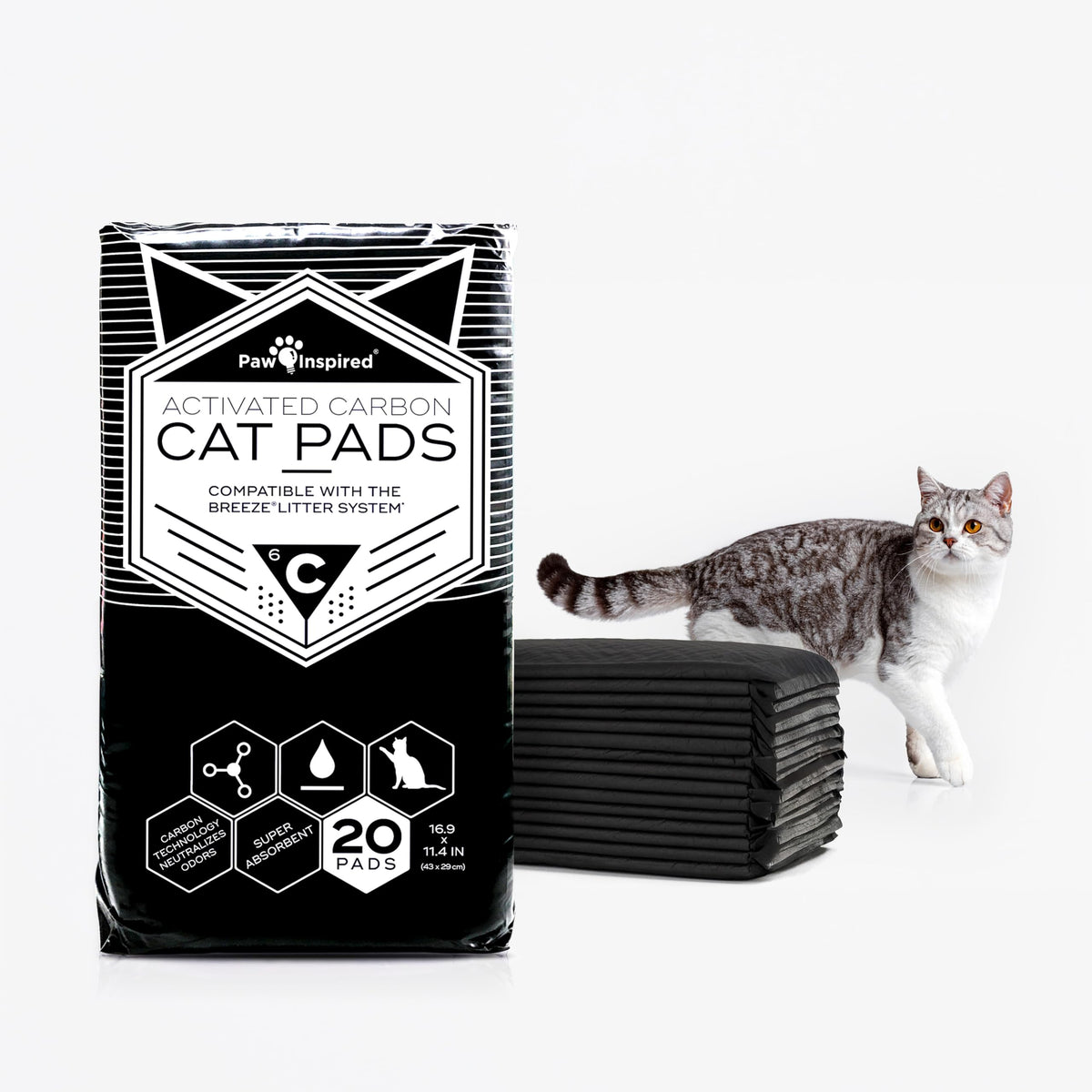 Peritas Paw-Inspired Cat Pads fit Breeze drawer for clean litter setup