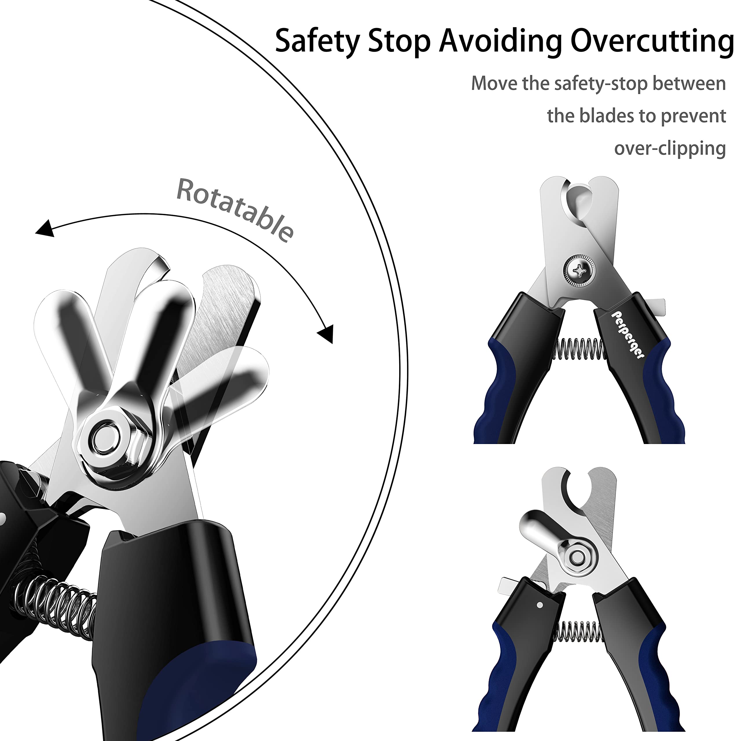 Perperqer nail clippers with a secure one-button lock for safe storage.