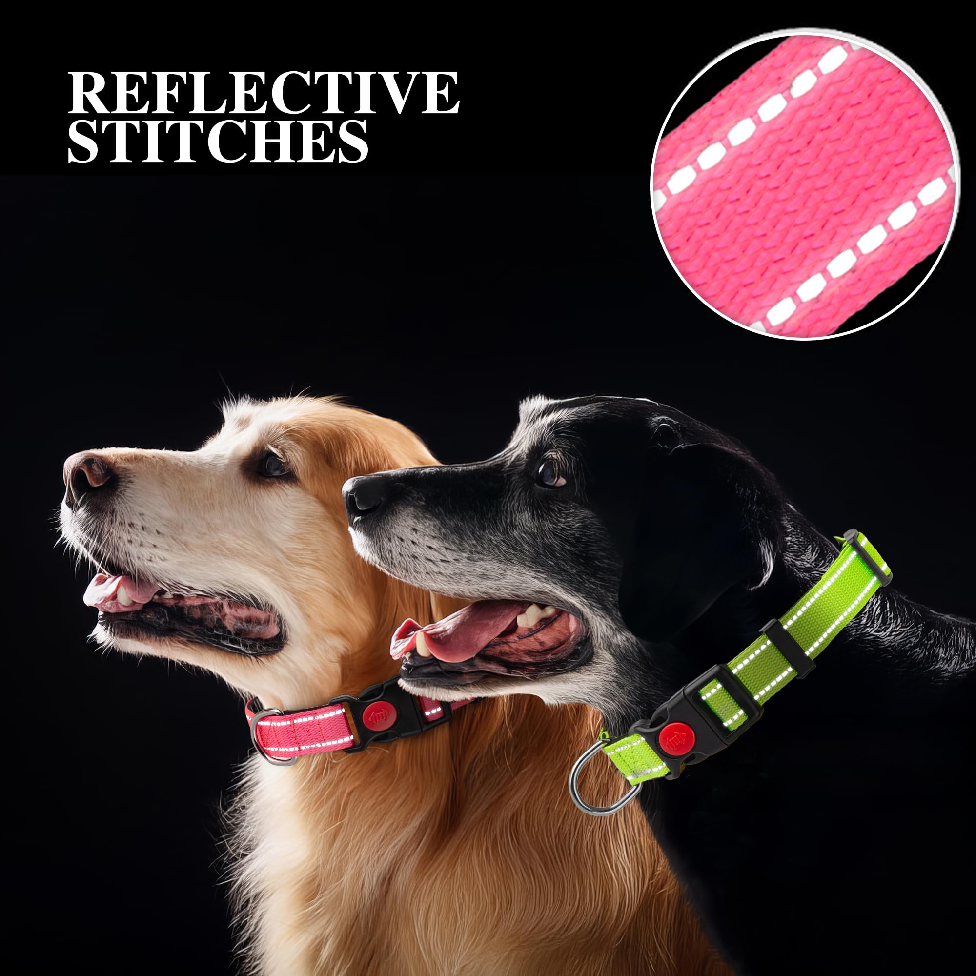 Perperqer durable nylon collar with reinforced stitching for active dogs