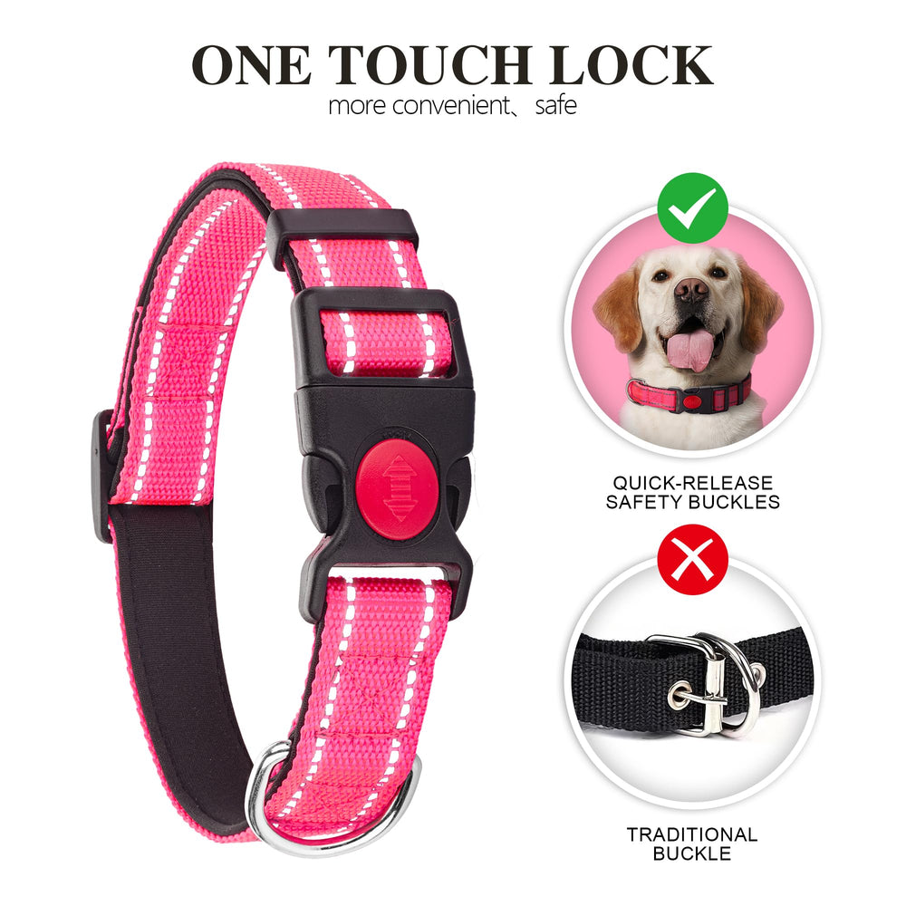 Perperqer padded neoprene dog collar with soft backing for comfortable wear