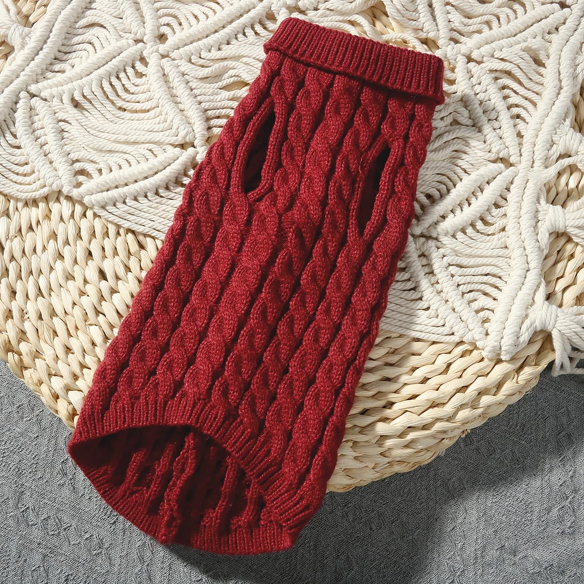 Persoshow dog knit sweater Christmas-pattern highlights festive style for holiday photos