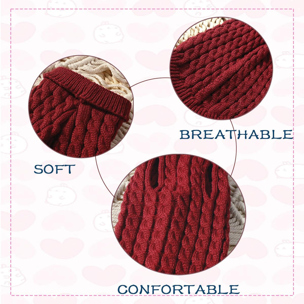 Persoshow dog knit sweater size-range showcases multiple sizes for accurate fit