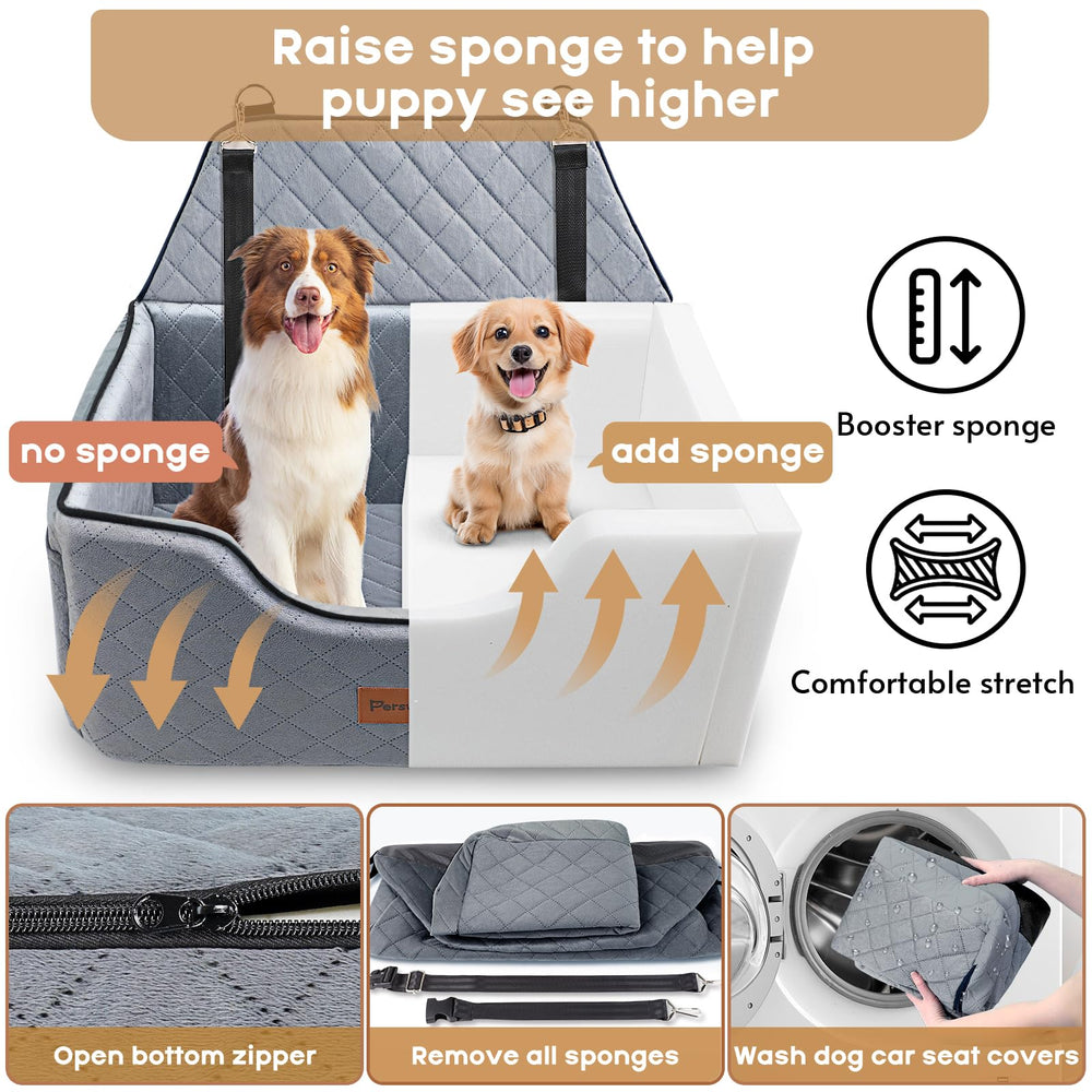 Persure dog car seat memory foam close-up emphasizes comfort and support