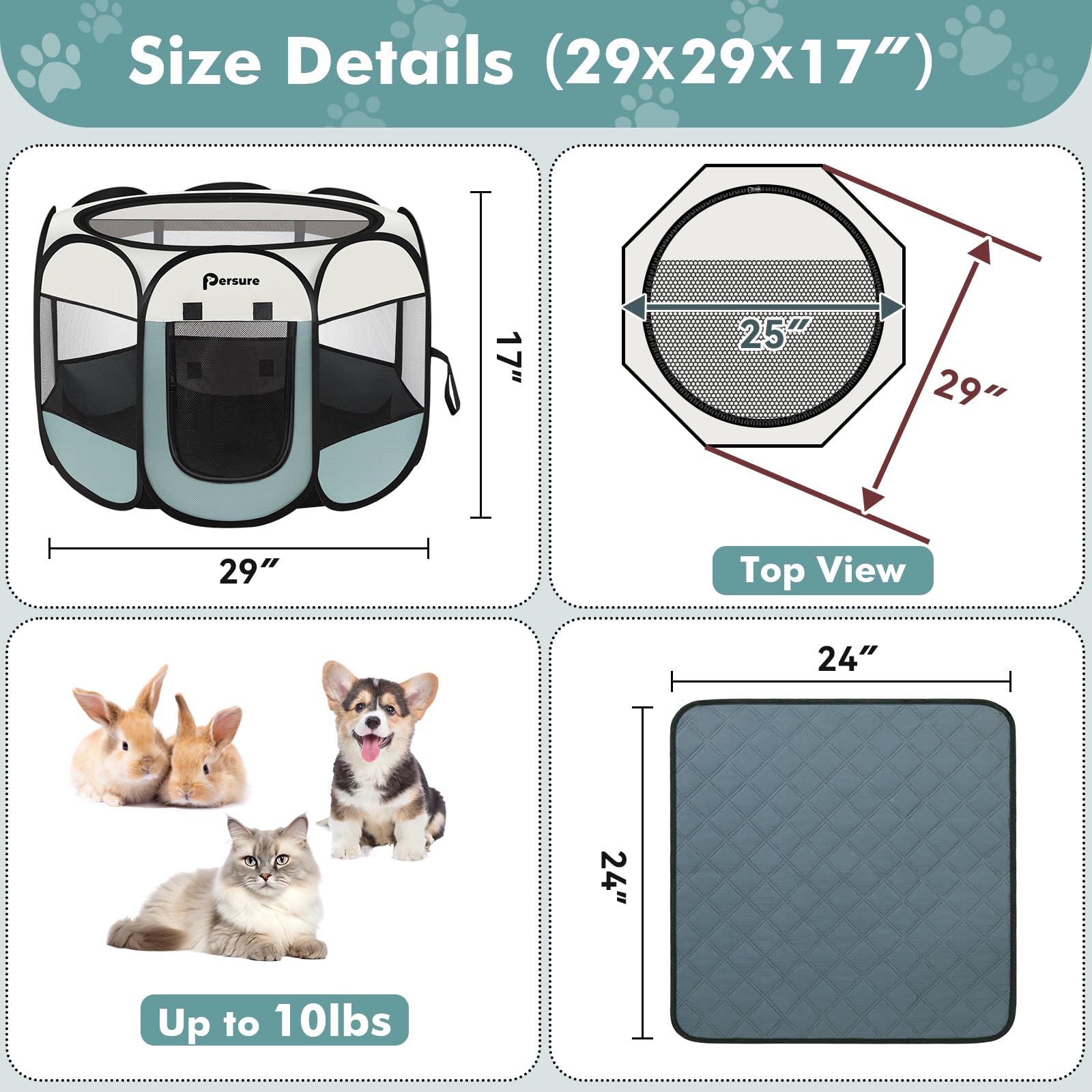 Persure playpen durable material close-up shows chew-resistance.