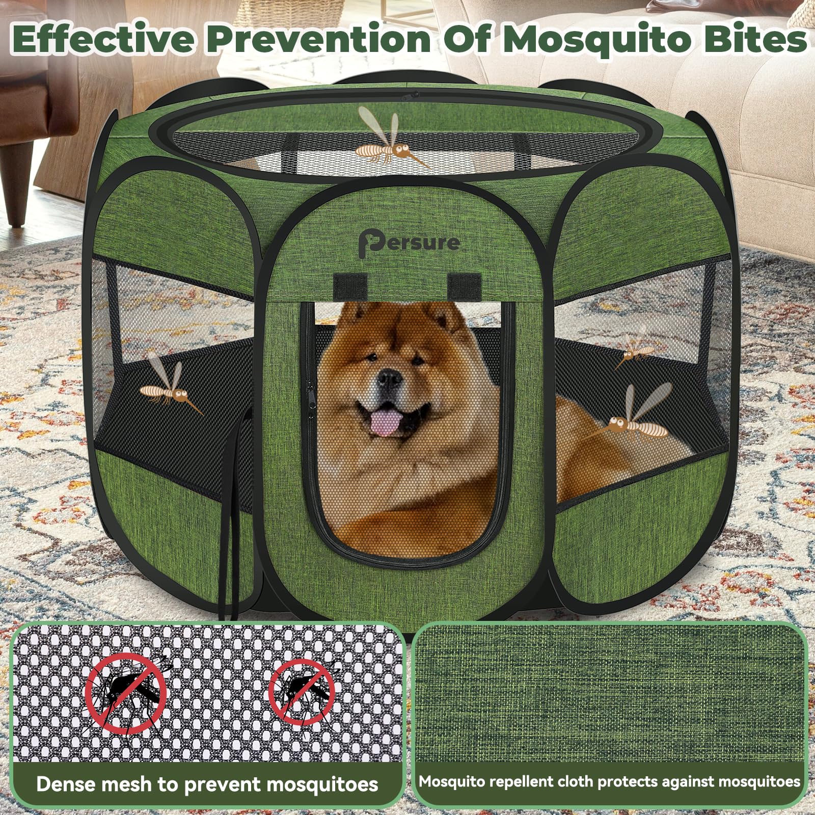 Persure dog playpen durable-chew-resistant corners withstand playful chewers.