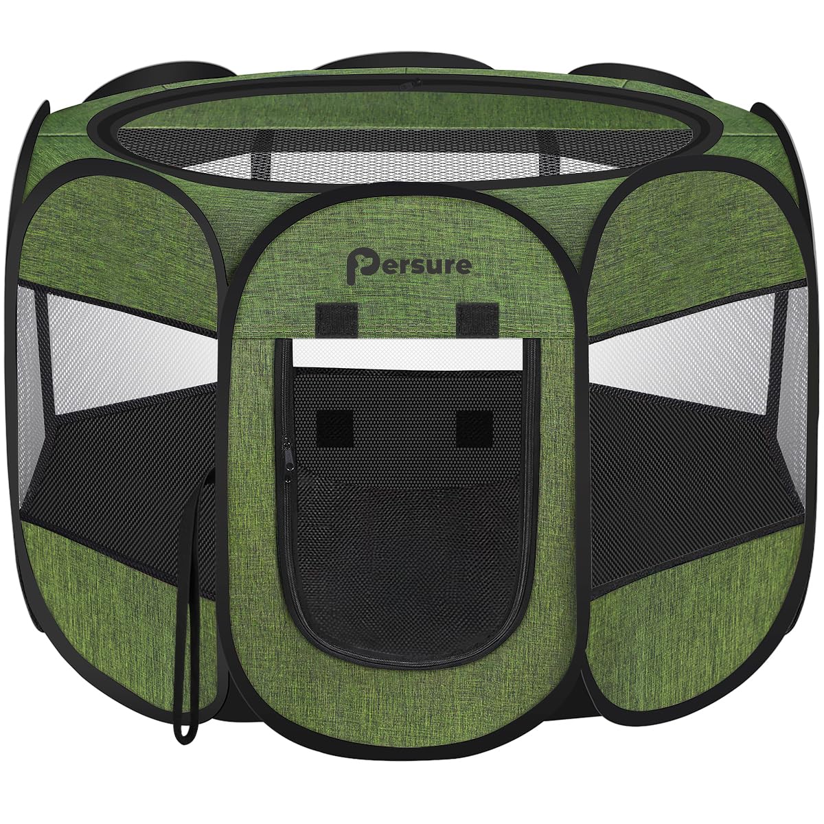 Persure dog playpen premium green outdoor setup with breathable mesh panels for safe play and quick setup.