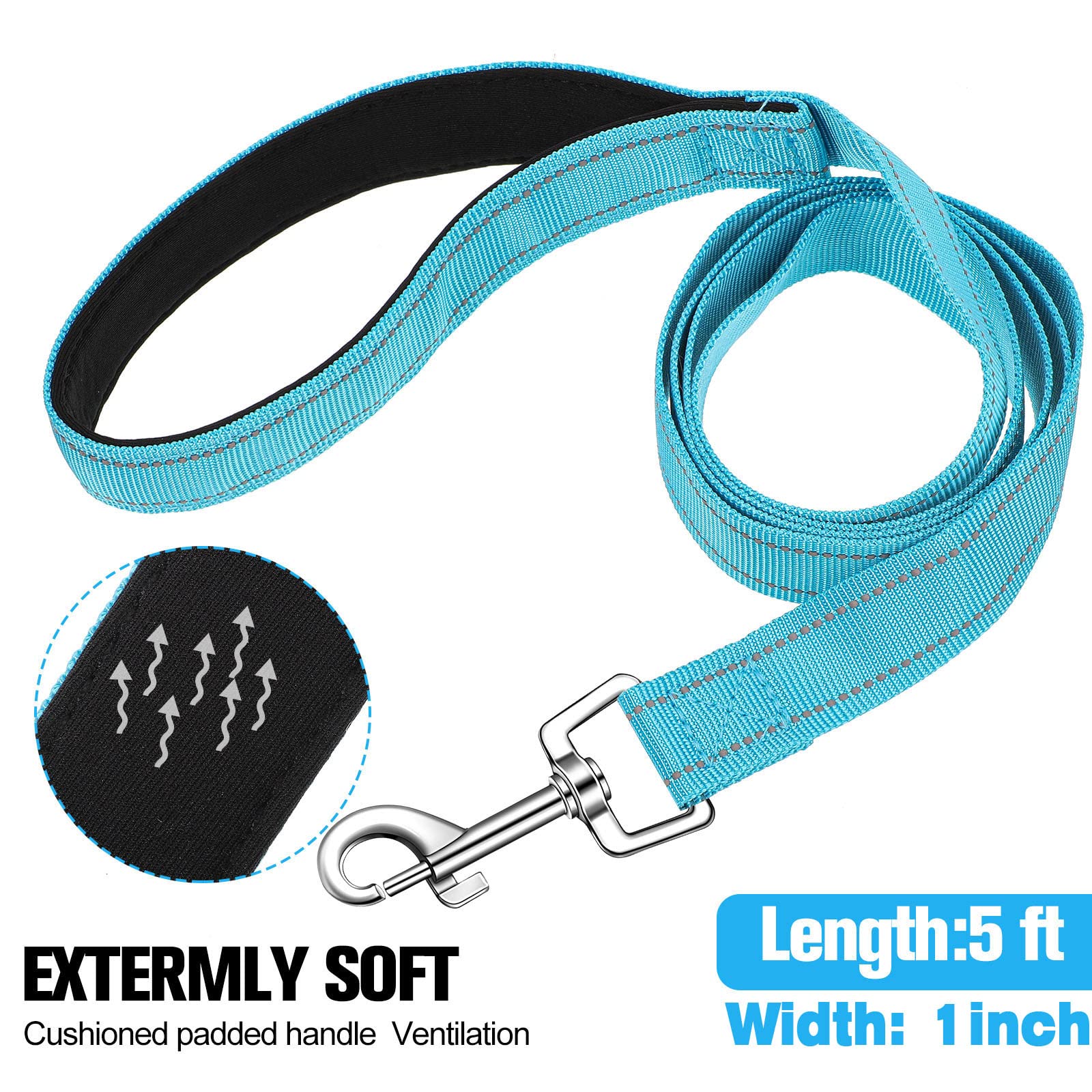 Perthlin padded-handle dog leash delivers comfortable grip for training sessions