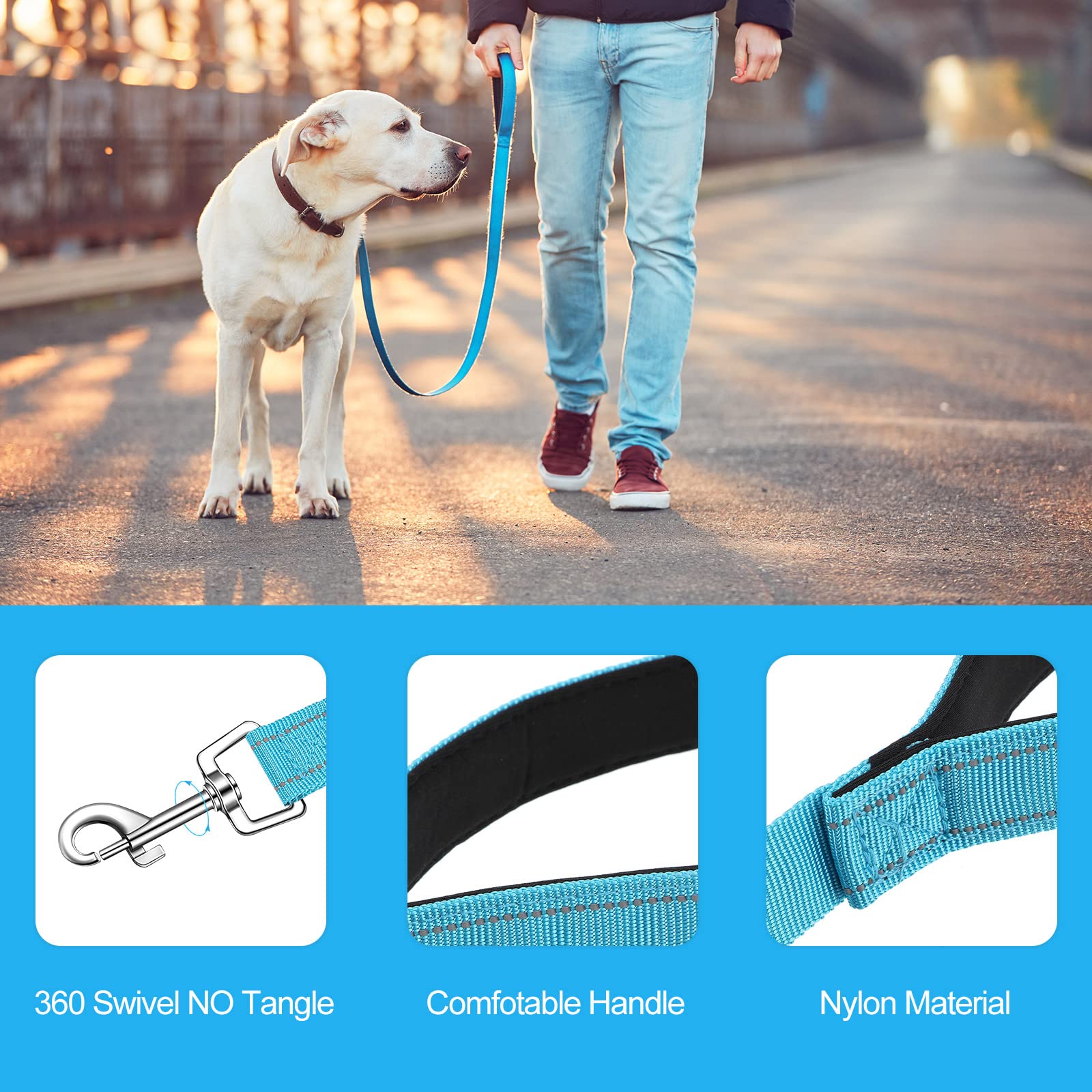 Perthlin leash features a sturdy swivel clasp to prevent twisting during active strolls