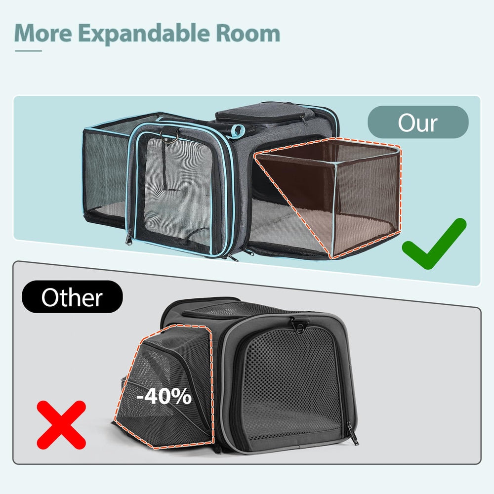 Pesen breathable mesh ventilation provides excellent airflow to keep pets cool on trips