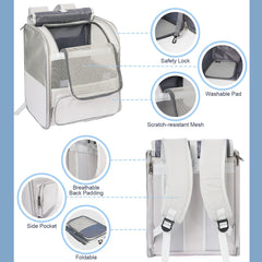Pesen cat backpack under-seat design supports airline travel.