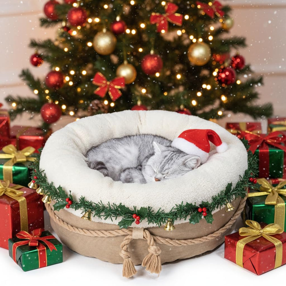 Pesen cat bed with supportive walls offers secure head and neck support.
