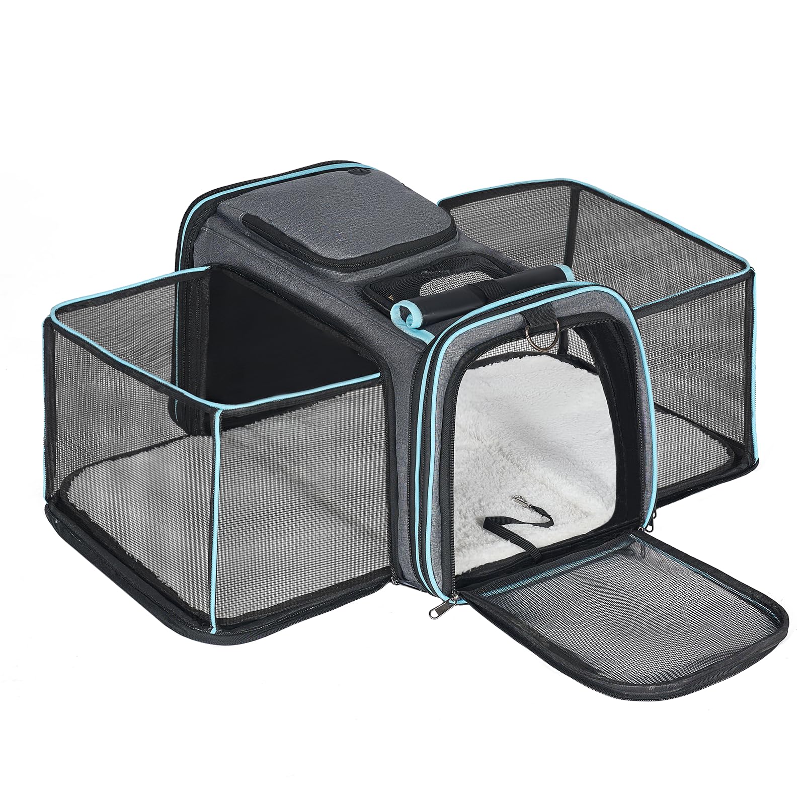 Pesen Expandable Carrier—expandable sides deliver 180% more space for pet comfort during travel