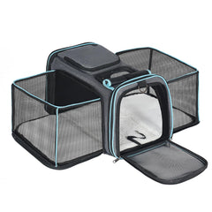 Pesen Expandable Carrier—expandable sides deliver 180% more space for pet comfort during travel