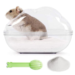 PESNLO hamster sand bath box transparent view for observing bathing and digging