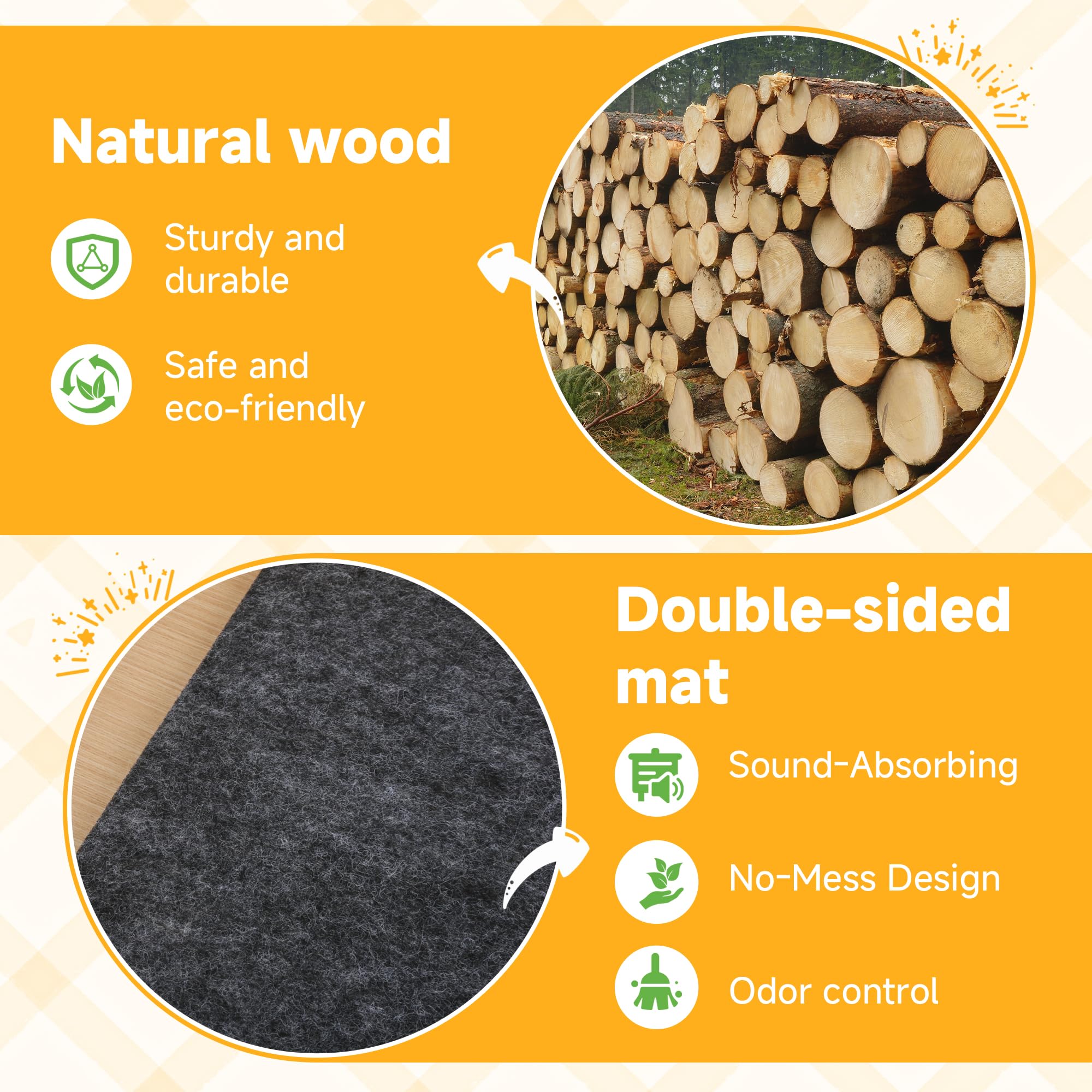 PESNLO non-toxic wood habitat keeps nibblers safe and comfortable