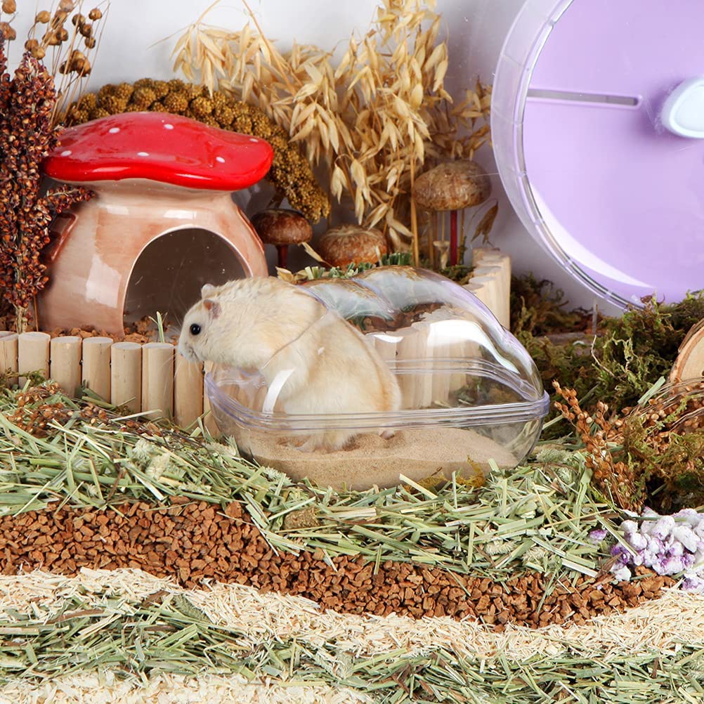 PESNLO clear bath lets you watch hamsters soak, dig, and groom
