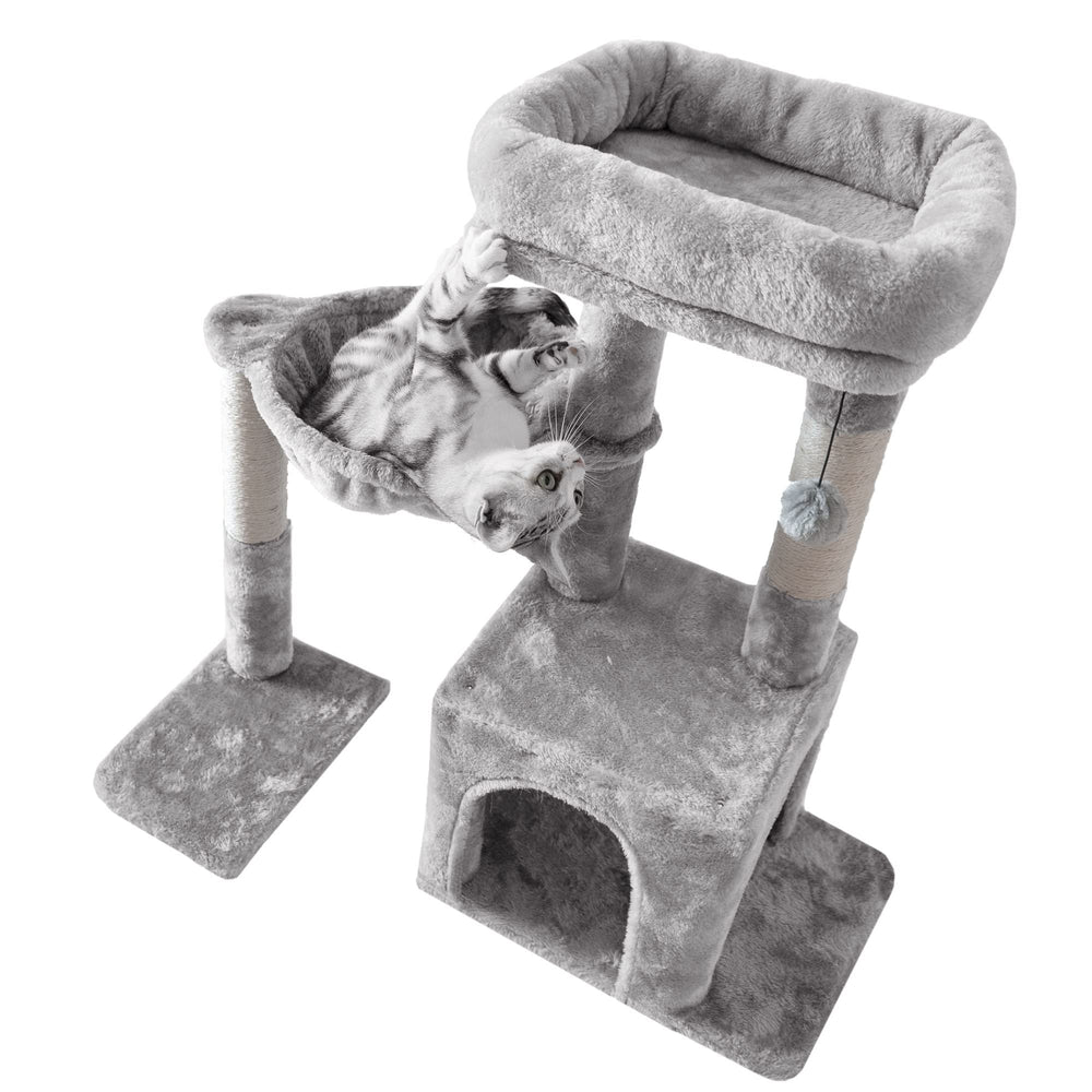 Pesofer cat tree durable frame combines particleboard and sisal for longevity