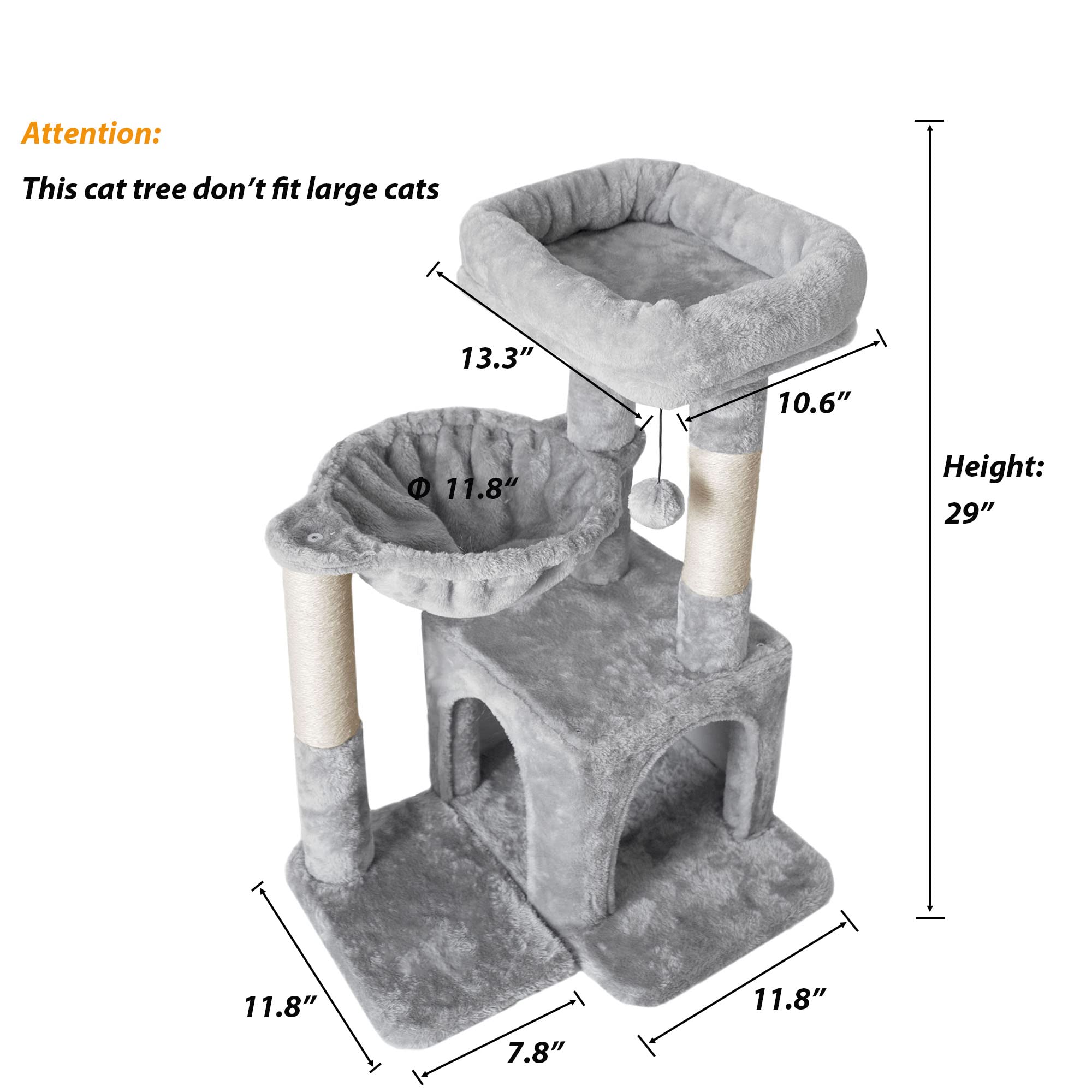 Pesofer cat tree sisal posts encourage scratching and helps protect furniture