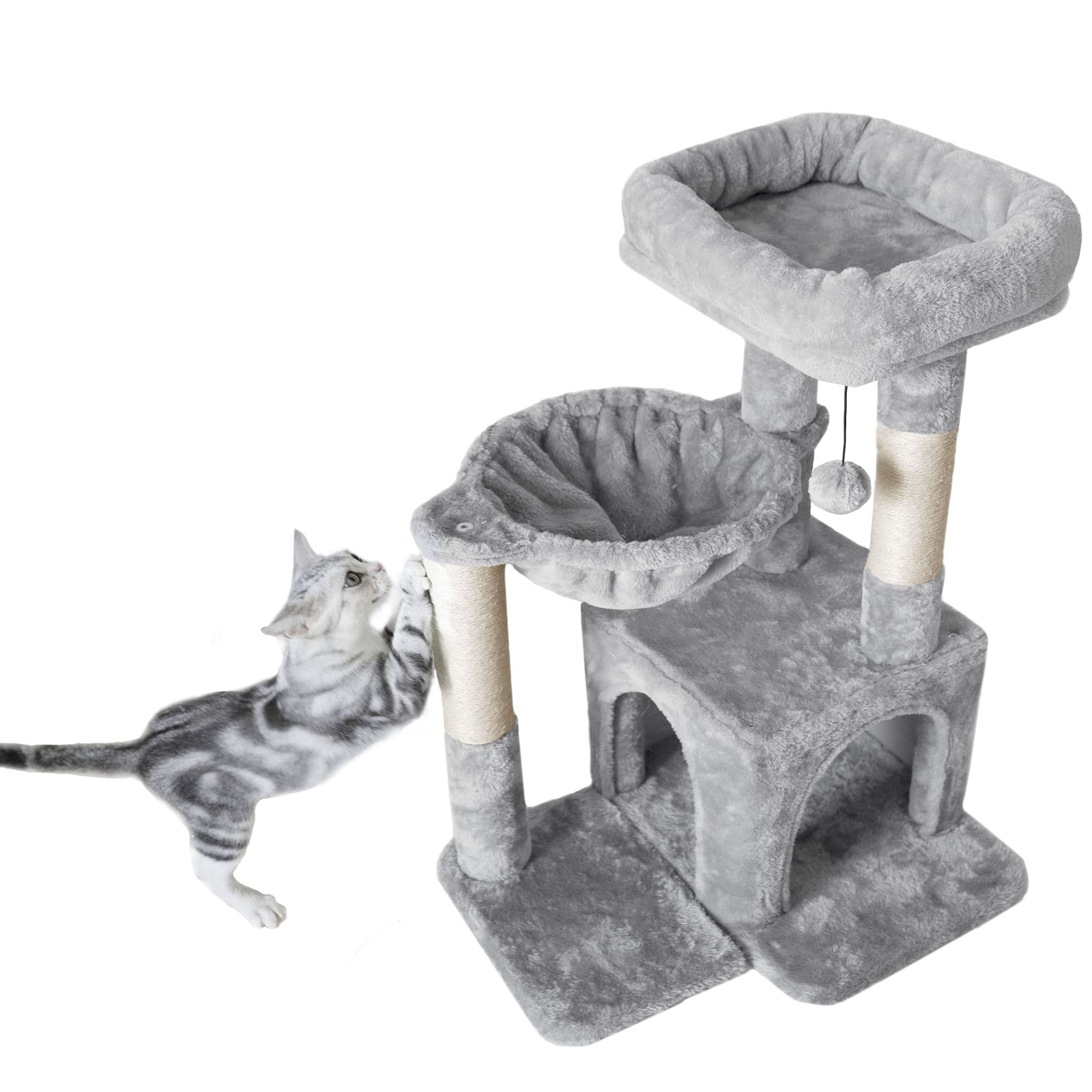 Pesofer cat tree top perch offers elevated view for satisfying lounging