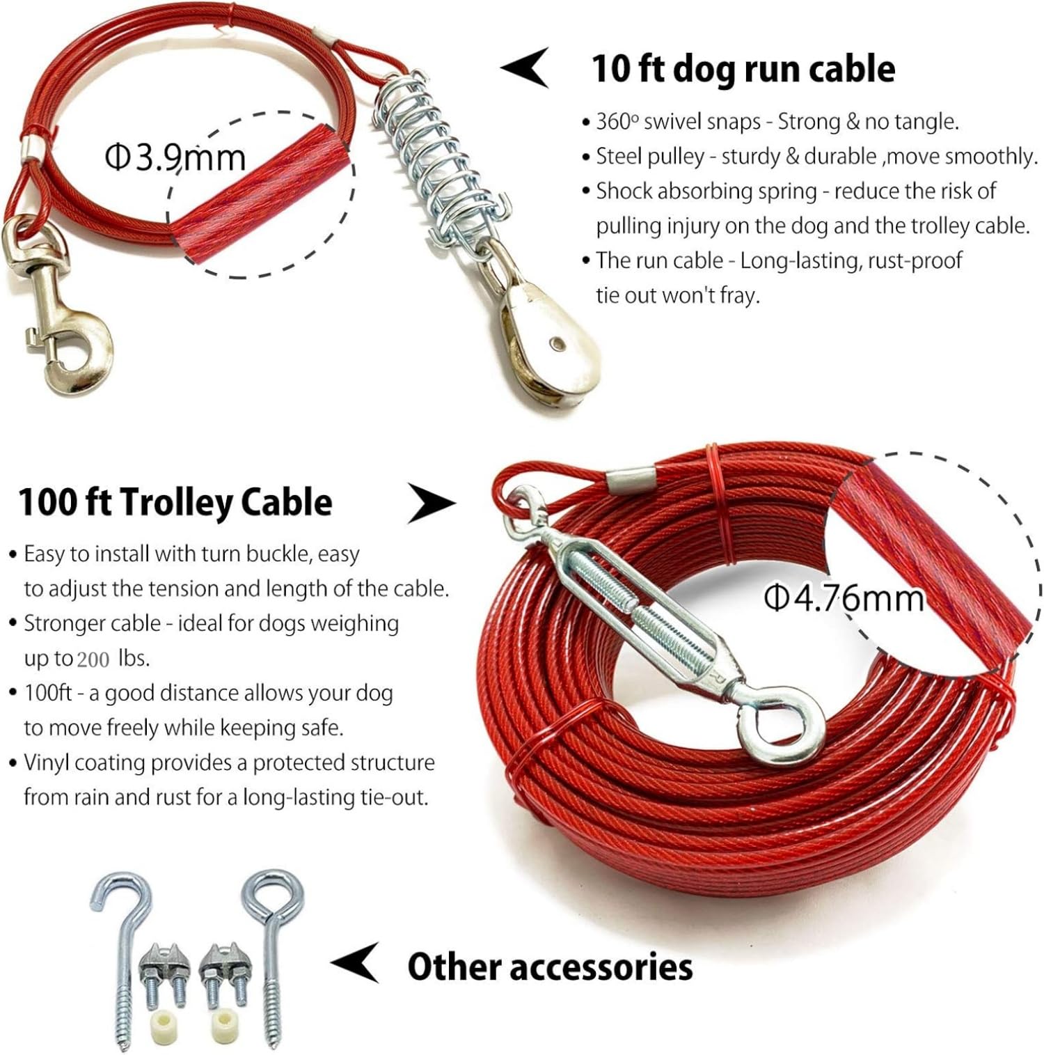 Pestairs aerial trolley system assembly shown for easy outdoor setup.