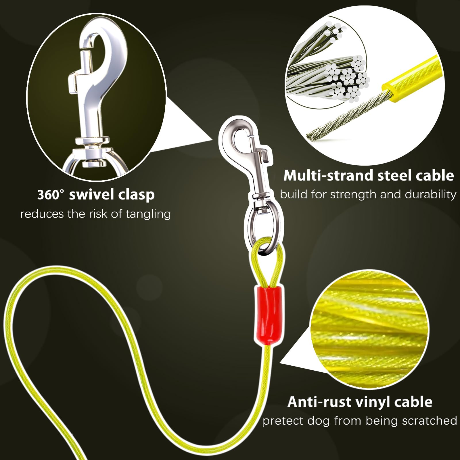 Pestairs heavy-duty dog tie-out stake designed for various soil types.