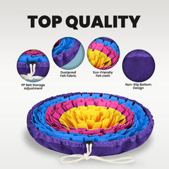 PET ARENA Snuffle Mat features a non-slip base to stay put during sniffing.