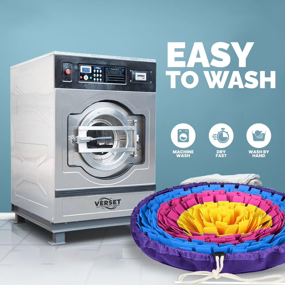 PET ARENA Snuffle Mat uses washable fleece for easy cleaning after sniffing.