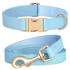 PET ARTIST blue soft PU leather dog collar for daily comfort